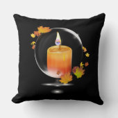 水晶バブル内部キャンドル紅葉 クッション (正面)