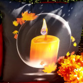 水晶バブル内部キャンドル紅葉 クッション