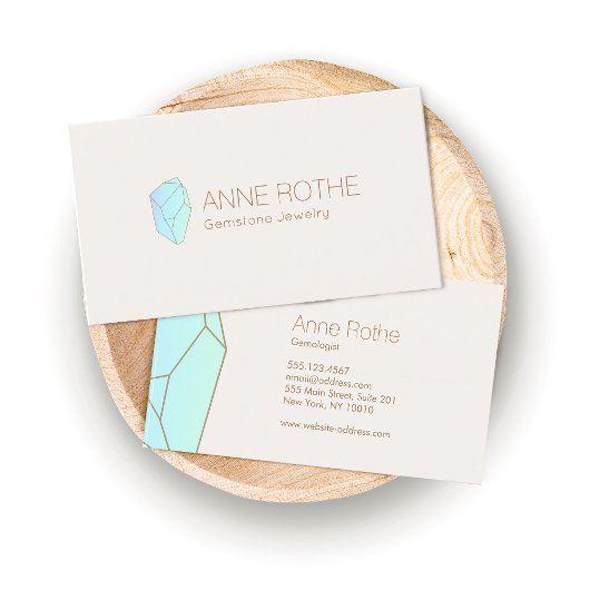 水晶ヒーラーとジュエリーデザイナーロゴ 名刺