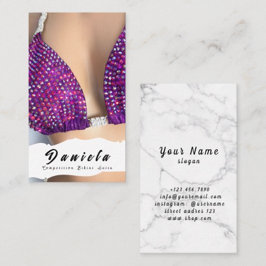 水晶ビキニフィットネスコンクール女子バス 名刺 (正面/裏面)