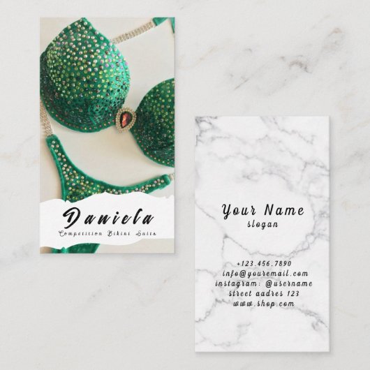 水晶ビキニフィットネスコンクール女子バス 名刺 (正面/裏面)