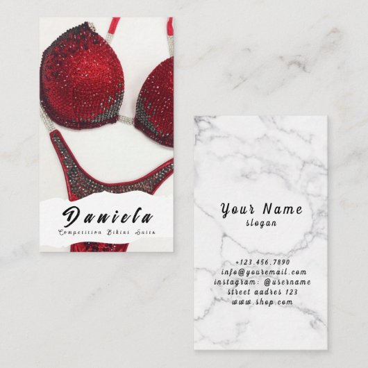 水晶ビキニフィットネス大会が女子に似合う 名刺 (正面/裏面)