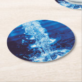 水晶ブルー効果 ラウンドペーパーコースター (アングル)