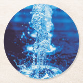 水晶ブルー効果 ラウンドペーパーコースター (正面)