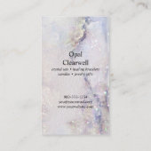 水晶ミネラルクォーツスパークル水彩垂直 名刺 (裏面)