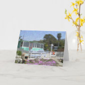 "水晶入江のバンガロー"のメッセージカード カード (黄色い花)