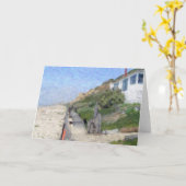 "水晶入江のビーチ"のメッセージカード カード (黄色い花)