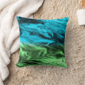 水晶抽象芸術パターン(青と緑) クッション (ブランケット)