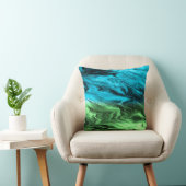 水晶抽象芸術パターン(青と緑) クッション (椅子)