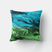 水晶抽象芸術パターン(青と緑) クッション (裏面)