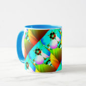 水晶日の出-抽象的なフラクタルの虹 マグカップ (正面左)