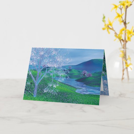 水晶木-春 カード (黄色い花)