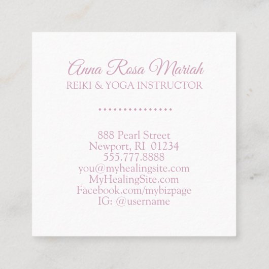 *~*水晶水彩聖なるエネルギーヒーリングアート スクエア名刺 (裏面)