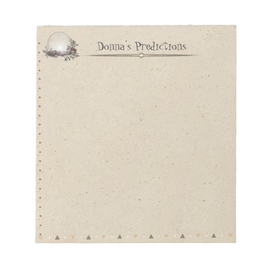 水晶玉ヴィンテージ紙パーソナル ノートパッド (正面)