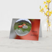 水晶球のカボチャ カード (黄色い花)