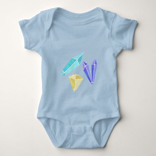 水晶集りの一つのボディスーツ ベビーボディスーツ (正面)
