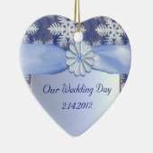 水晶青い雪片のお祝い セラミックオーナメント (右)