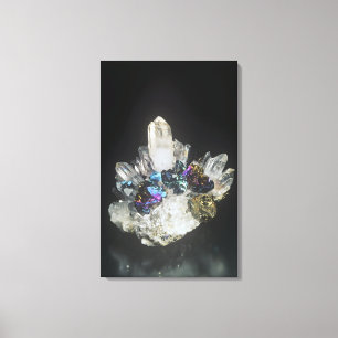 水晶、ルーマニアの黄銅鉱 キャンバスプリント