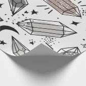 水晶、月、星、手が重ねて描かれる ラッピングペーパー (角)