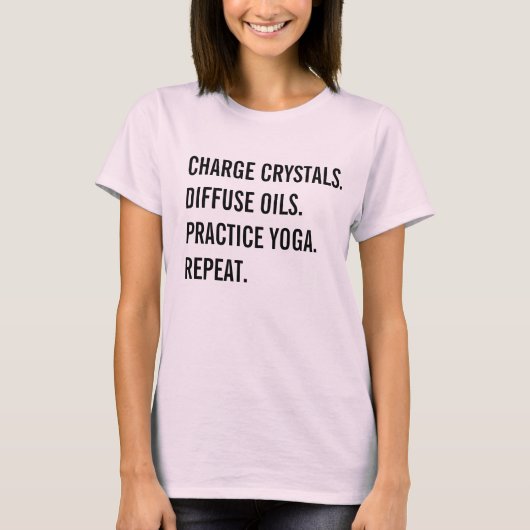 水晶、油、ヨガ Tシャツ (正面)