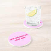 水曜日で私達はピンクの円のコースターを身に着けています コースター (側面)