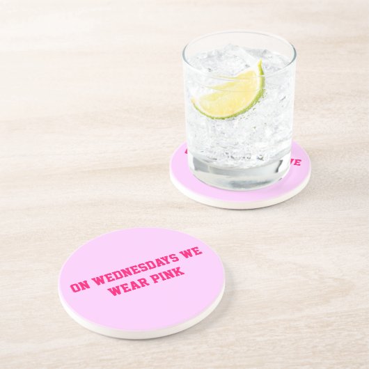 水曜日で私達はピンクの円のコースターを身に着けています コースター (側面)