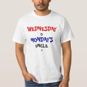 水曜日と月曜日のジョーク Tシャツ (正面)