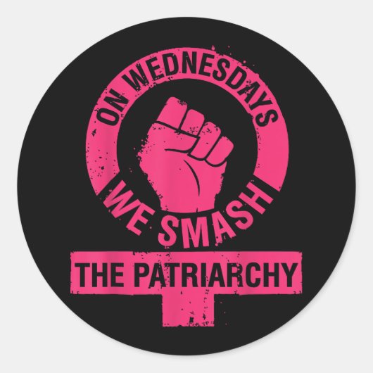 水曜日に家父長制女性の権利を破壊 ラウンドシール (正面)