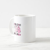 水曜日に私たち衣服かわいいピンク幽霊ハロウィーン コーヒーマグカップ (正面左)