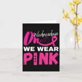 水曜日に私たち衣服ピンク乳がん認識度 カード (黄色い花)