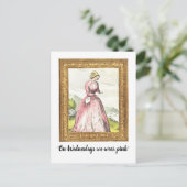 「水曜日に私たち衣服ピンク」葉書おもしろい ポストカード (スタンド正面)