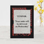 水曜日に荷物の配達を待っている カード (黄色い花)