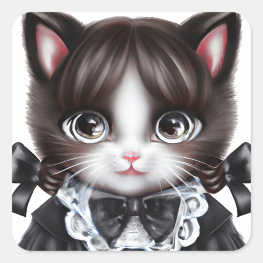 水曜日のアダムズキャットスクエア – ミステリアスなマカーブル スクエアシール (正面)