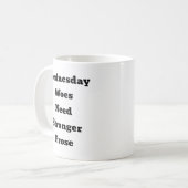 水曜日のウーズユーモアセラミックマグ コーヒーマグカップ (正面左)
