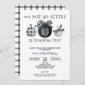 水曜日のテーマ、ハロウィーン10誕生日 招待状 (正面/裏面)