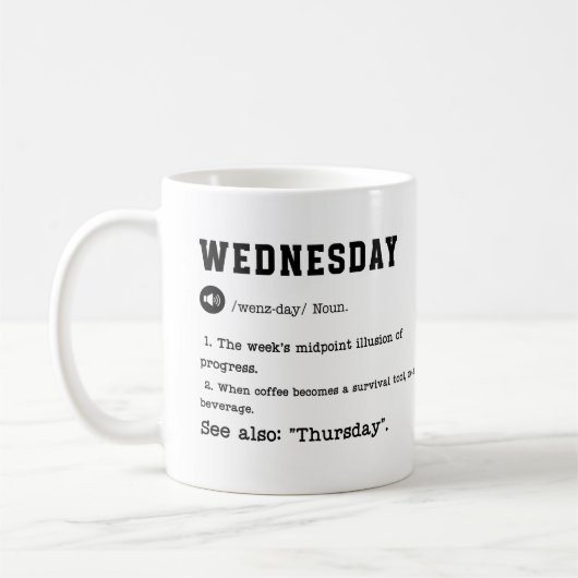 水曜日のマグカップおもしろい- Midweek Coffee Cup コーヒーマグカップ (左)
