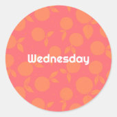 水曜日のミカン模様 ラウンドシール (正面)