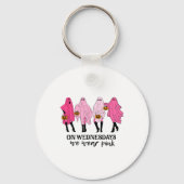 水曜日の乳がんWe衣服ピンク キーホルダー (正面)