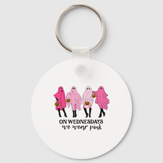 水曜日の乳がんWe衣服ピンク キーホルダー (正面)