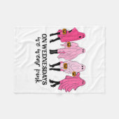 水曜日の乳がんWe衣服ピンク フリースブランケット (正面(横))