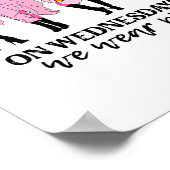 水曜日の乳がんWe衣服ピンク ポスター (角)