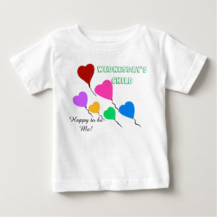 水曜日の子ハートバルーン ベビーTシャツ