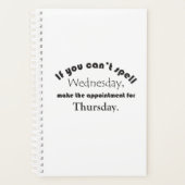 水曜日の木曜日のことわざピボットを綴おもしろいれない プランナー手帳 (正面)