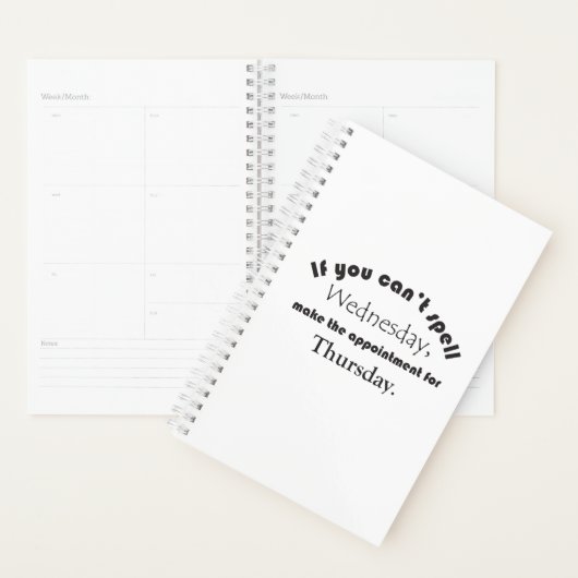 水曜日の木曜日のことわざピボットを綴おもしろいれない プランナー手帳 (ディスプレー)