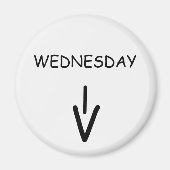 水曜日の矢印ラウンドホワイトマグネットby Janz マグネット (正面)