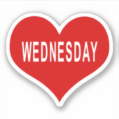 水曜日レッドラブハートビニールシール シール (正面)