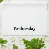 「水曜日」の白黒ミニマリスト キッチンタオル (折り畳み)