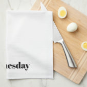 「水曜日」の白黒ミニマリスト キッチンタオル (四つ折り)