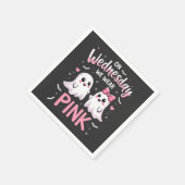 水曜日We衣服ピンクハロウィン不気味スカル スタンダードカクテルナプキン (角)