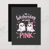 水曜日We衣服ピンクハロウィン不気味スカル 案内状 (正面/裏面)